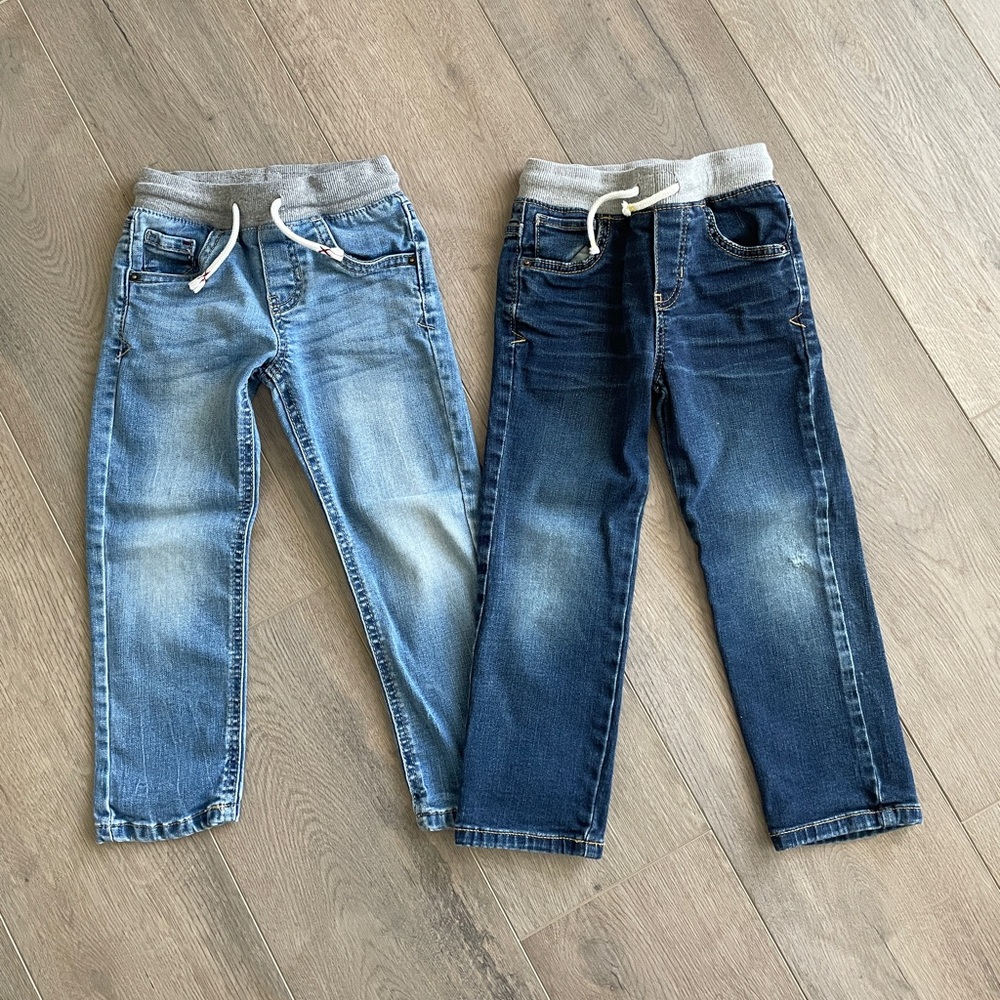 CAT AND JACK - EUC Bundle of 2 -  Pull-On Straight Fit Boys Skinny Jeans SIZE 4T